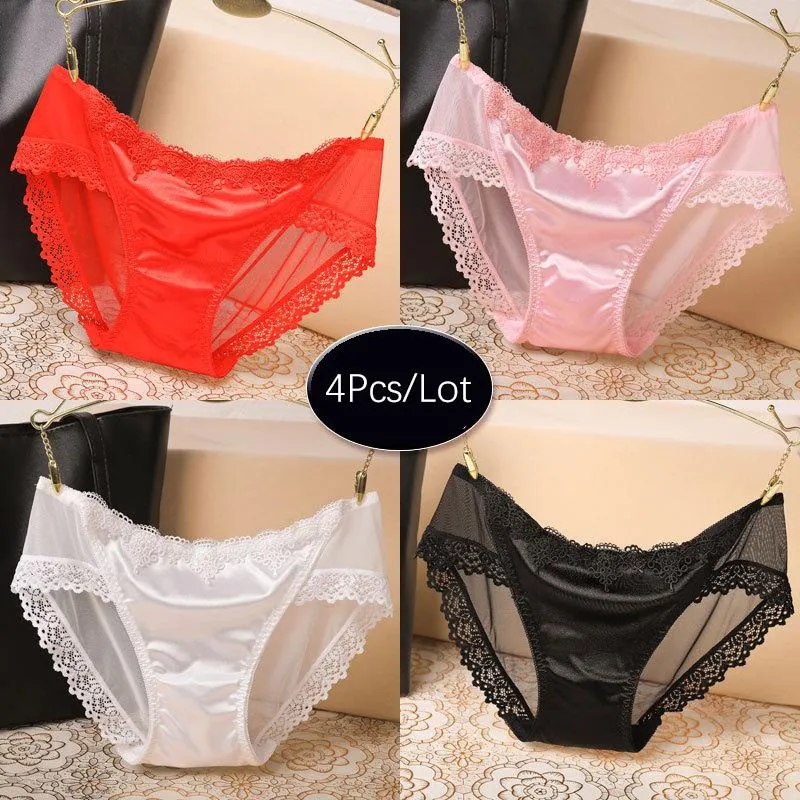 lot Sexy Panties Lace Women Underwear Seamless Silk Briefs Girls Ladies  Underpants Satin Cotton Crotch Breathable Lingerie Wo3736377 From K1k3,  $17.01