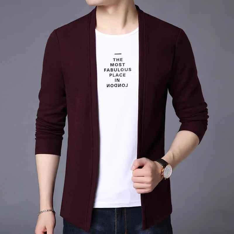 2021 New Fashion Brand T Shirts Men Cardigan Koreański Trending Street Wear Tops Cool Slim Fit Long Rękaw T-Shirt Men Clothing Y0323