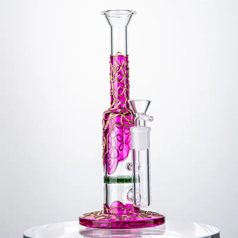 Bong in vetro inebrianti Tubi per l'acqua a tubo dritto Beecomb Perc Narghilè per fumare olio Dab Rigs 14mm Giunto femmina Accessori colorati con ciotola WP533