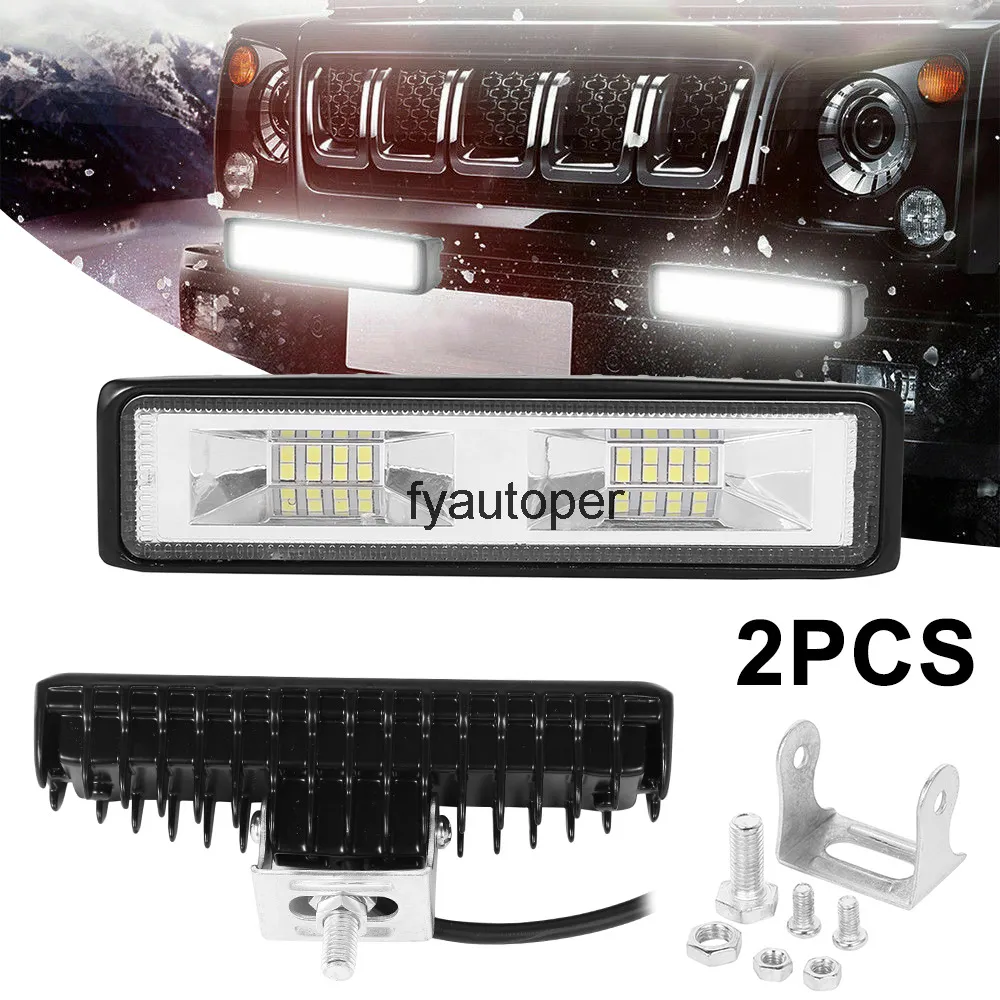 1 par conduzindo neblina Offroad LED Work Car Light 48W 12 V 16LED Bar Lâmpada de Bar Spot para SUV Off-Road