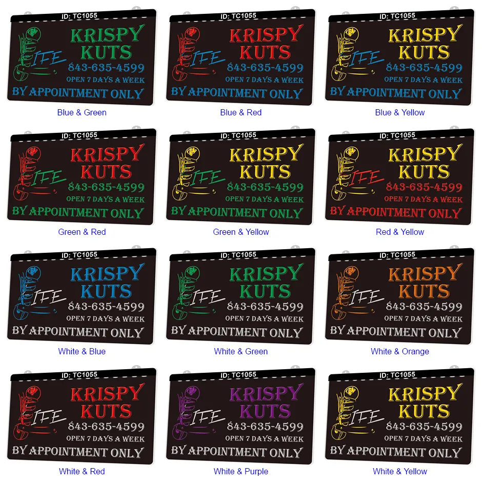 TC1055 Life Krispy Kuts By Appointment Only Lichtschild, zweifarbig, 3D-Gravur