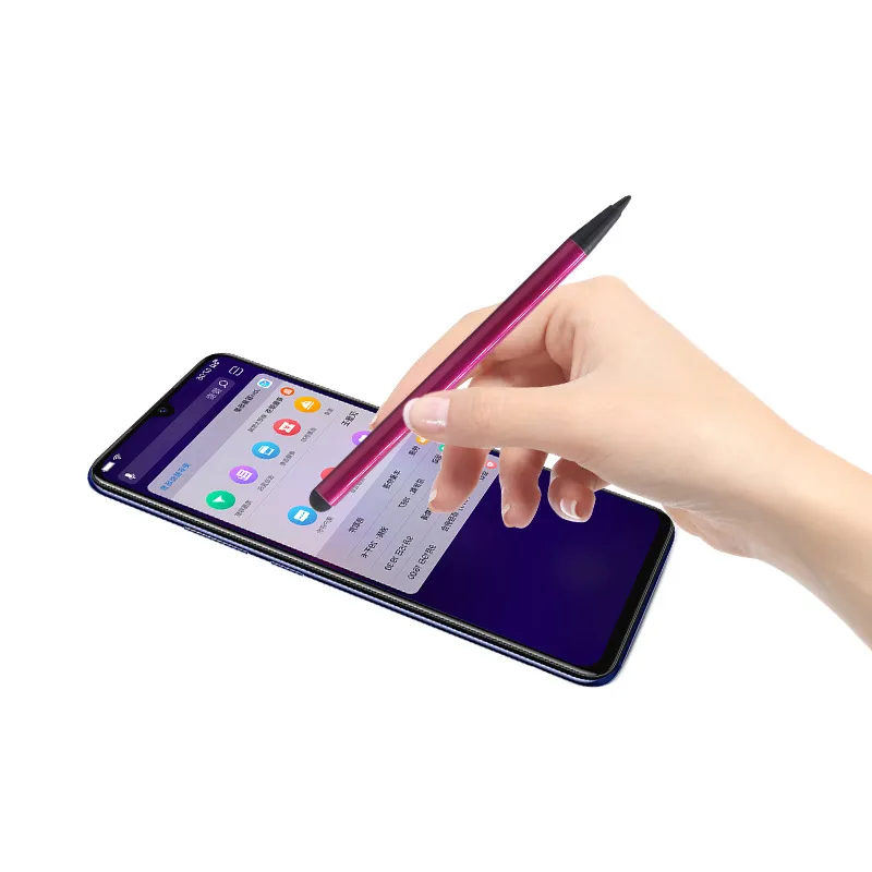 Resistenza di capacità in plastica universale Penna touch a doppio uso con stilo Mini penna portatile per iPad iPhone GPS