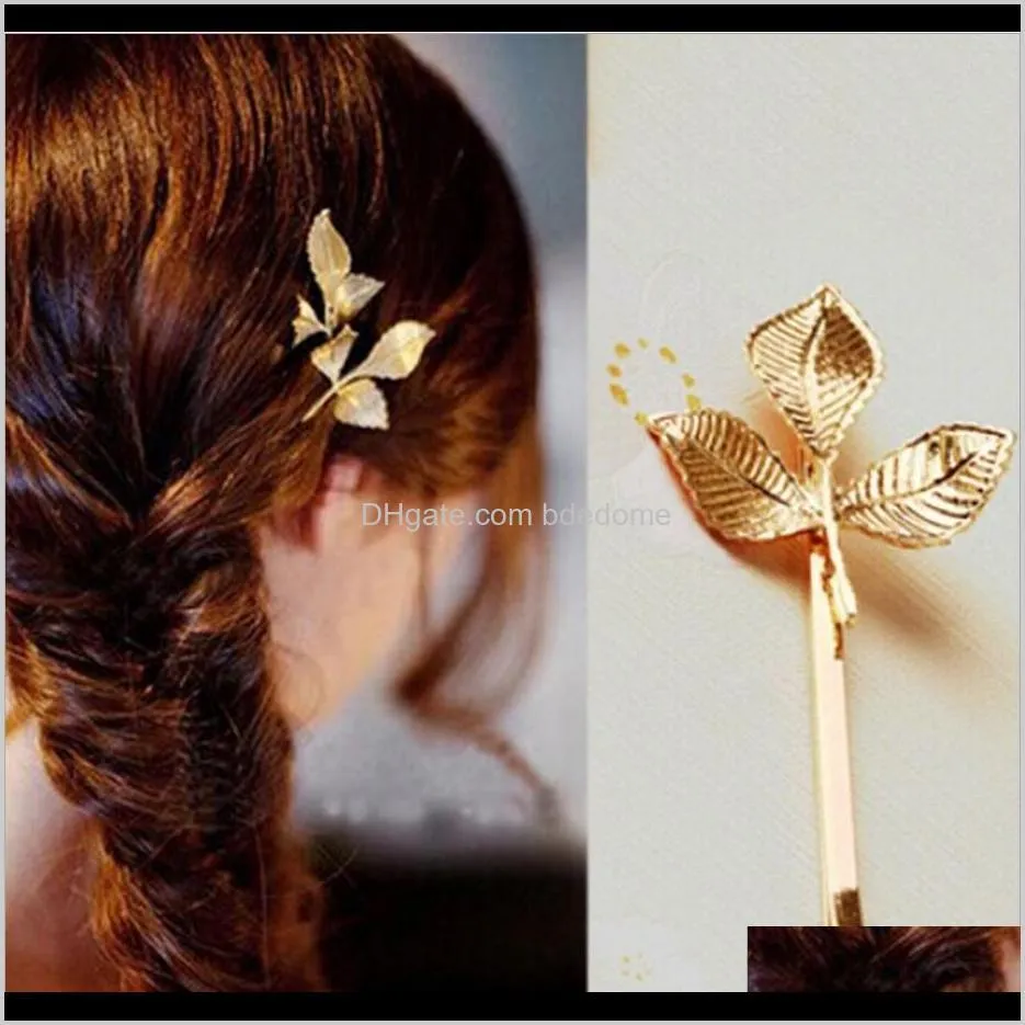 Klipsy Barrettes Biżuteria Dostawa 2021 1 Kształt drzewo do włosów Liście zbocza zbocza Seastar stop Aessory Gold Plated Women Girls Hair Cl