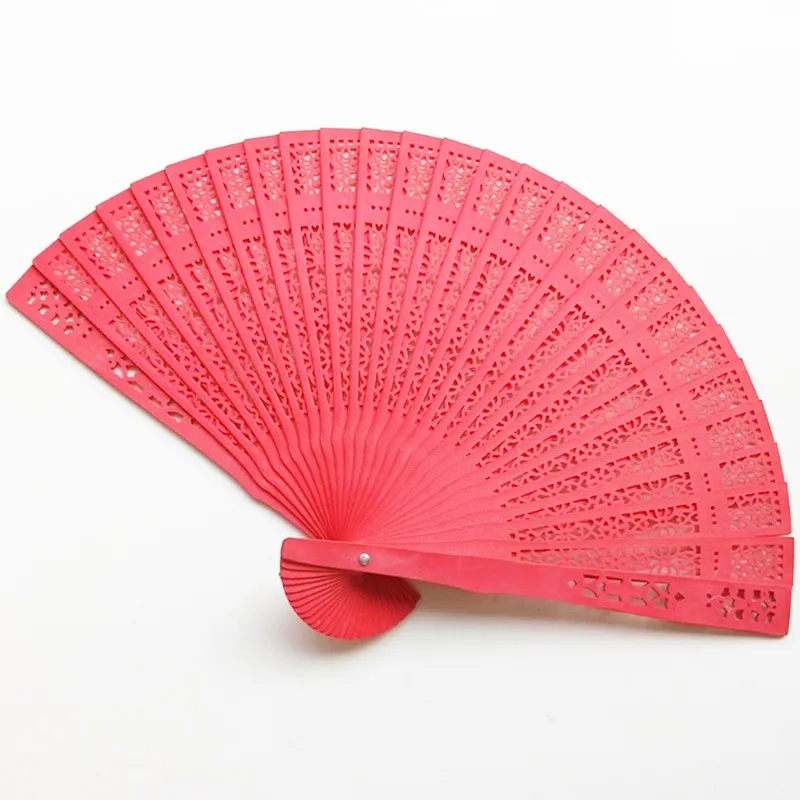 Party Supplies 100pcs Träfläktar Färgrik Showgirl Dance Fan Event Sunflower Pattern Bridal Chinese Wooden Handgjorda 8 '' gynnar gäster damer dhl