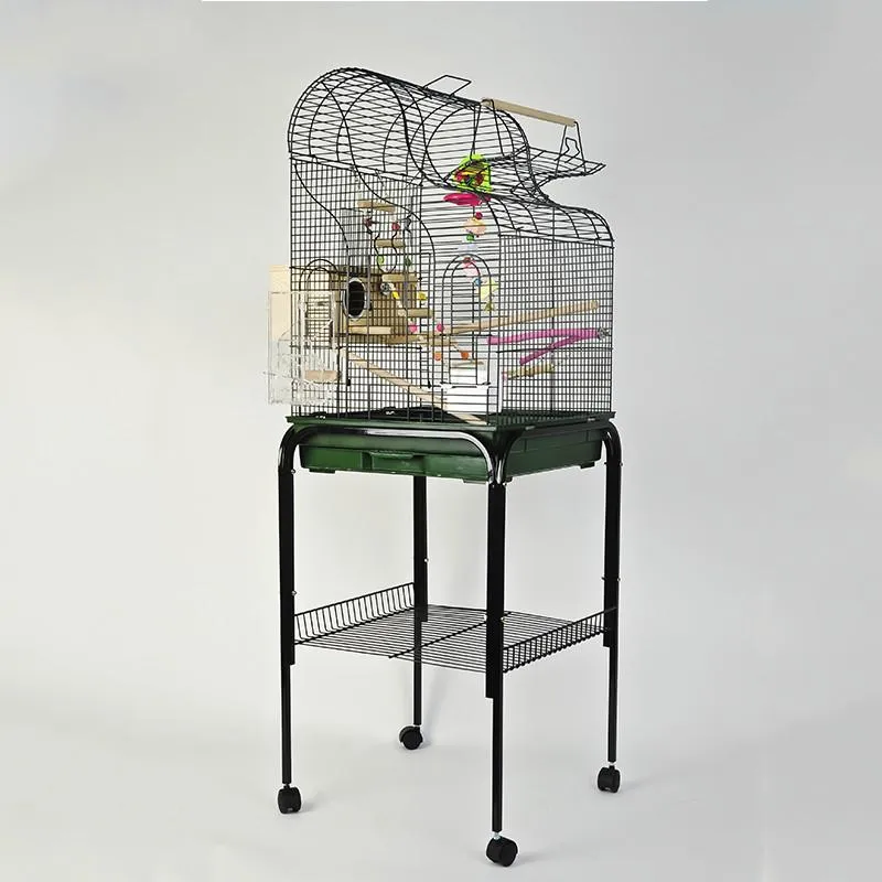Bird Cages Luxury Large Metal Parrot Cage Toy Shelf Breeding House Bed Outdoor Hanging