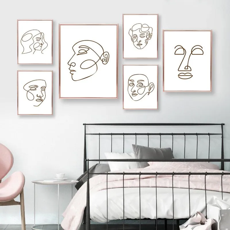 Brand ArtElegance Type Abstract Face Line Drawing Specs Minimalist