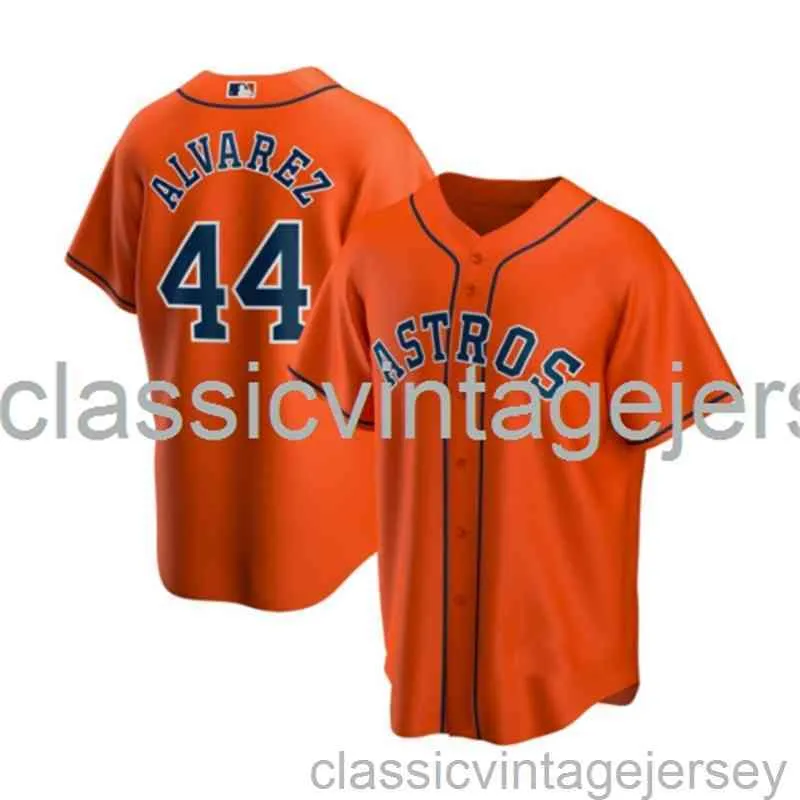 Yordan Lvarez Orange Baseball Jersey XS-6XL Сшитая мужчина, женщины молодежный бейсбол Джерси