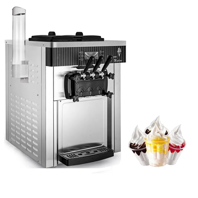 High Capacity Soft Ice Cream Machine Stainless Steel Vending Commercial