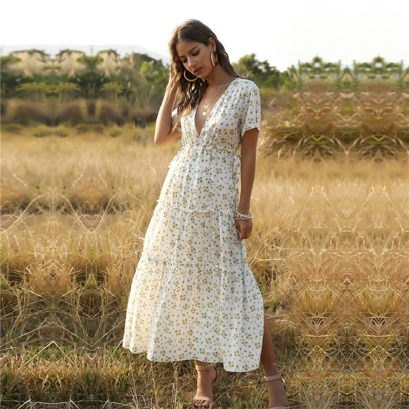 white boho maxi dress plus size Margot 70s Boho Maxi Dress in Ivory White