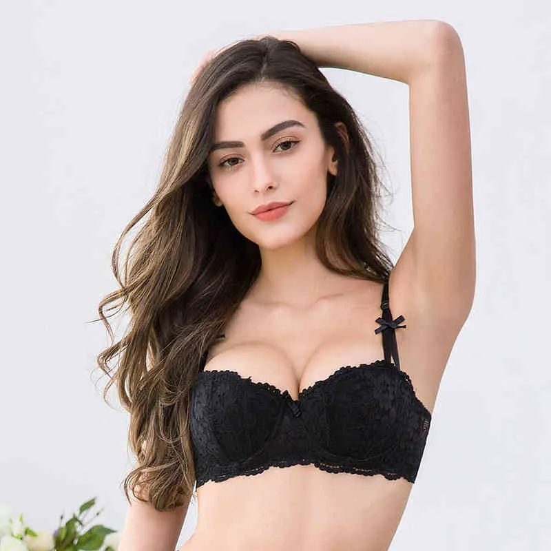 Varsbaby Sexy Lace Bra Push Up Half Cup Underwear Thin Cotton 1/2 Cup Bow  Women Bras 211217 From Cong02, $9.6