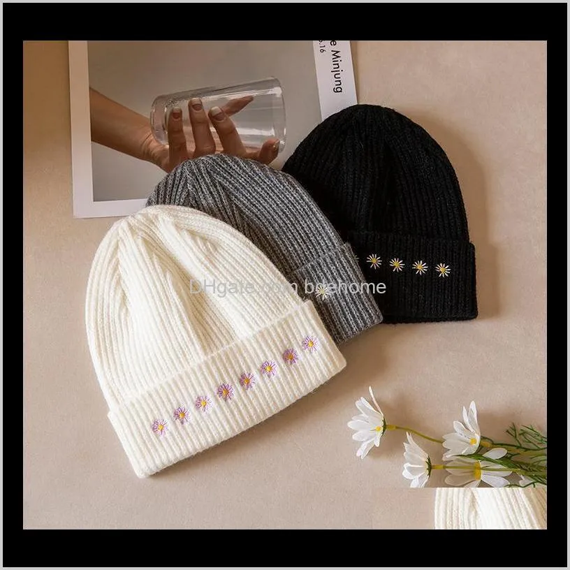 beanie hat for women men winter hat knitted autumn skullies unisex ladies warm bonnet cap korean black red cap gj31771