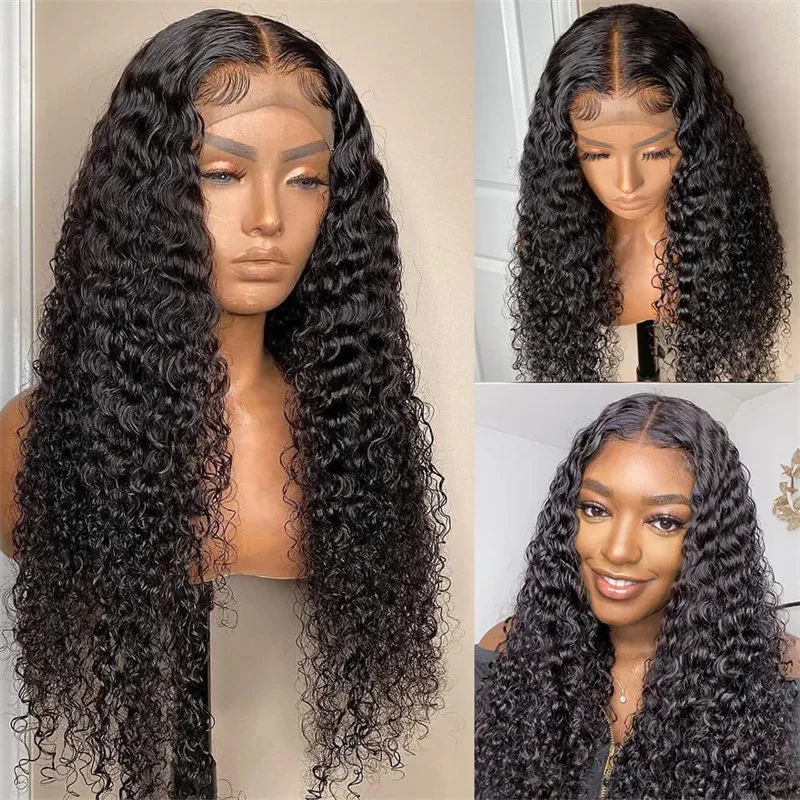 Noir Bouclés Synthétique Lacefront Perruque Simulation Cheveux Humains Lace Front Perruques Petite Taille 16 ~ 26 pouces RXG9169