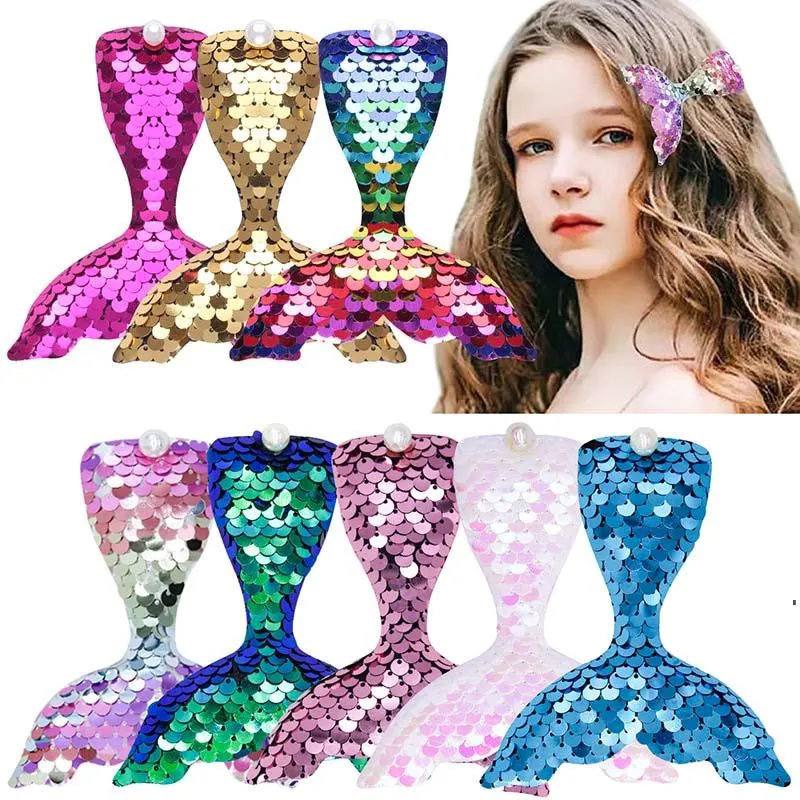 nuovi 8 colori creativi moda paillettes ragazza bambini fermagli per capelli forniture per feste design arcobaleno paillettes capelli archi per ragazze consegna gratuita EWF7945