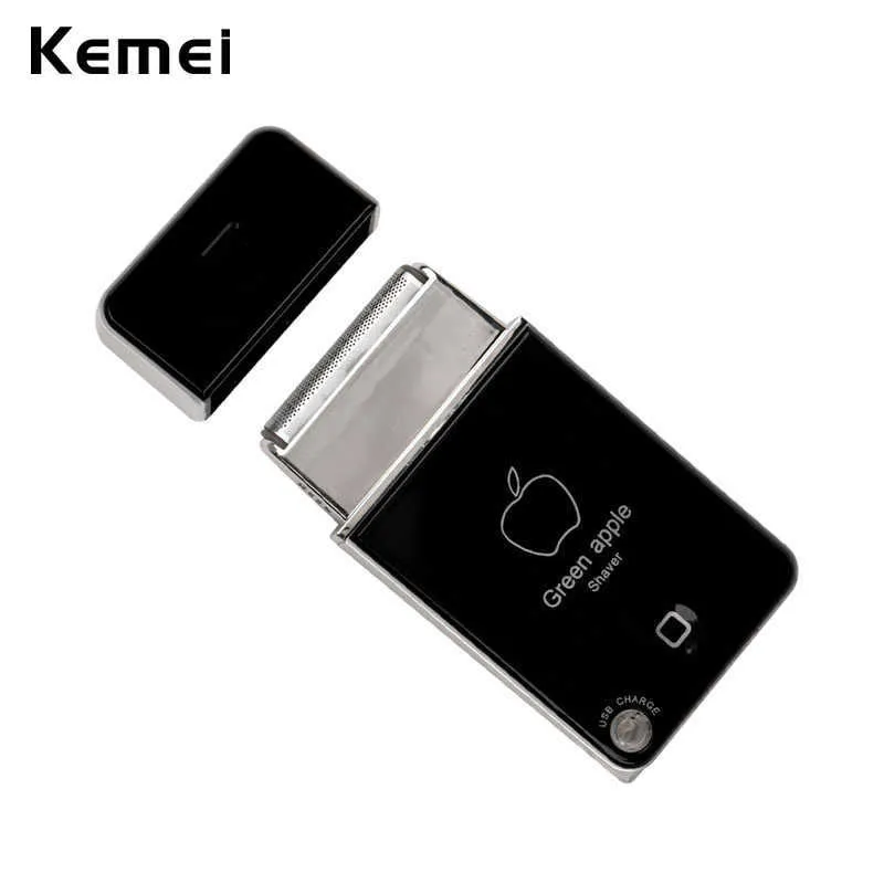 Kemei ماكينة حلاقة كهربائية صغيرة USB ماكينة حلاقة شحن لاسلكي شارب Barbeadores المحمولة الذكور اللحية الانتهازي 40D P0817