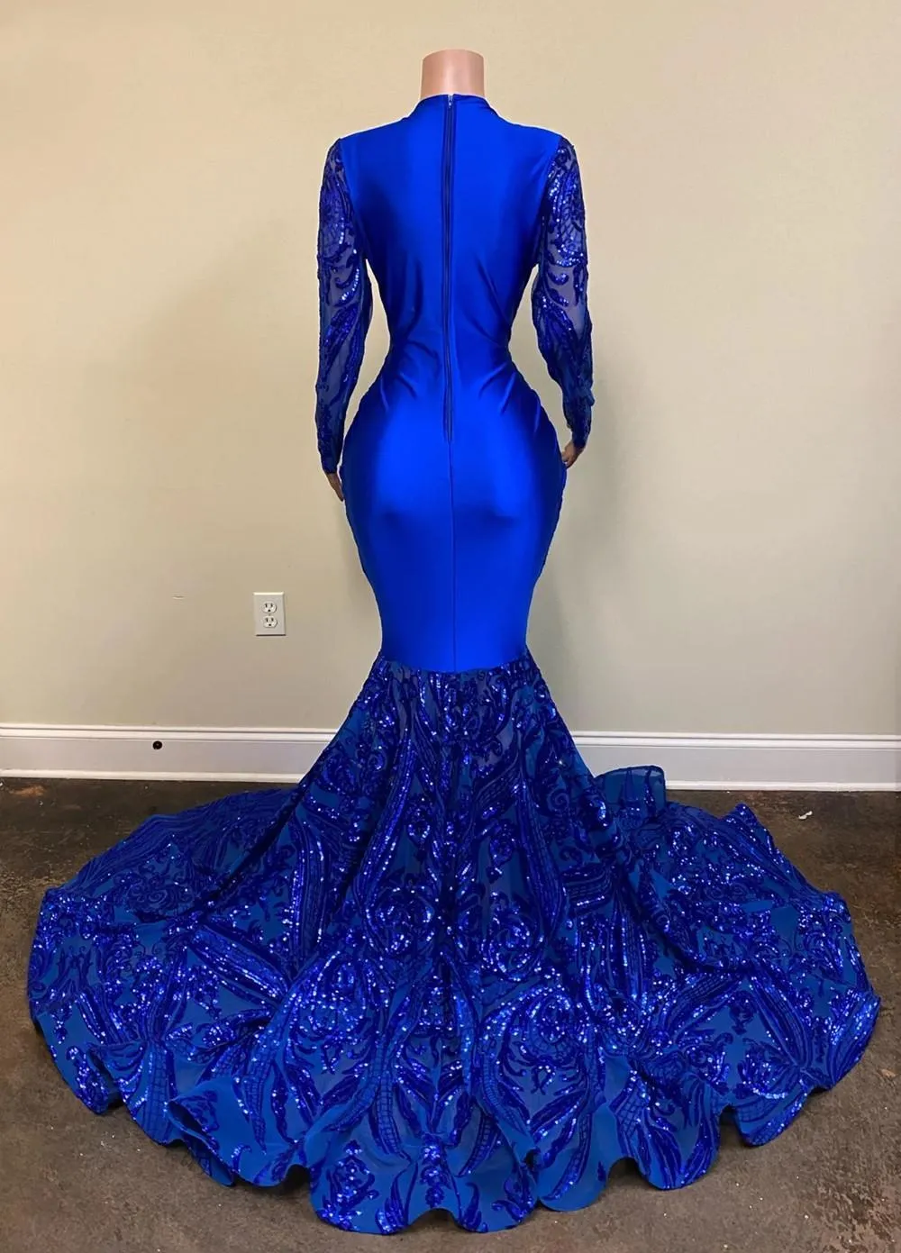 sequin blue dress Ava Presley 40110 Blue Sequin Strapless Gown