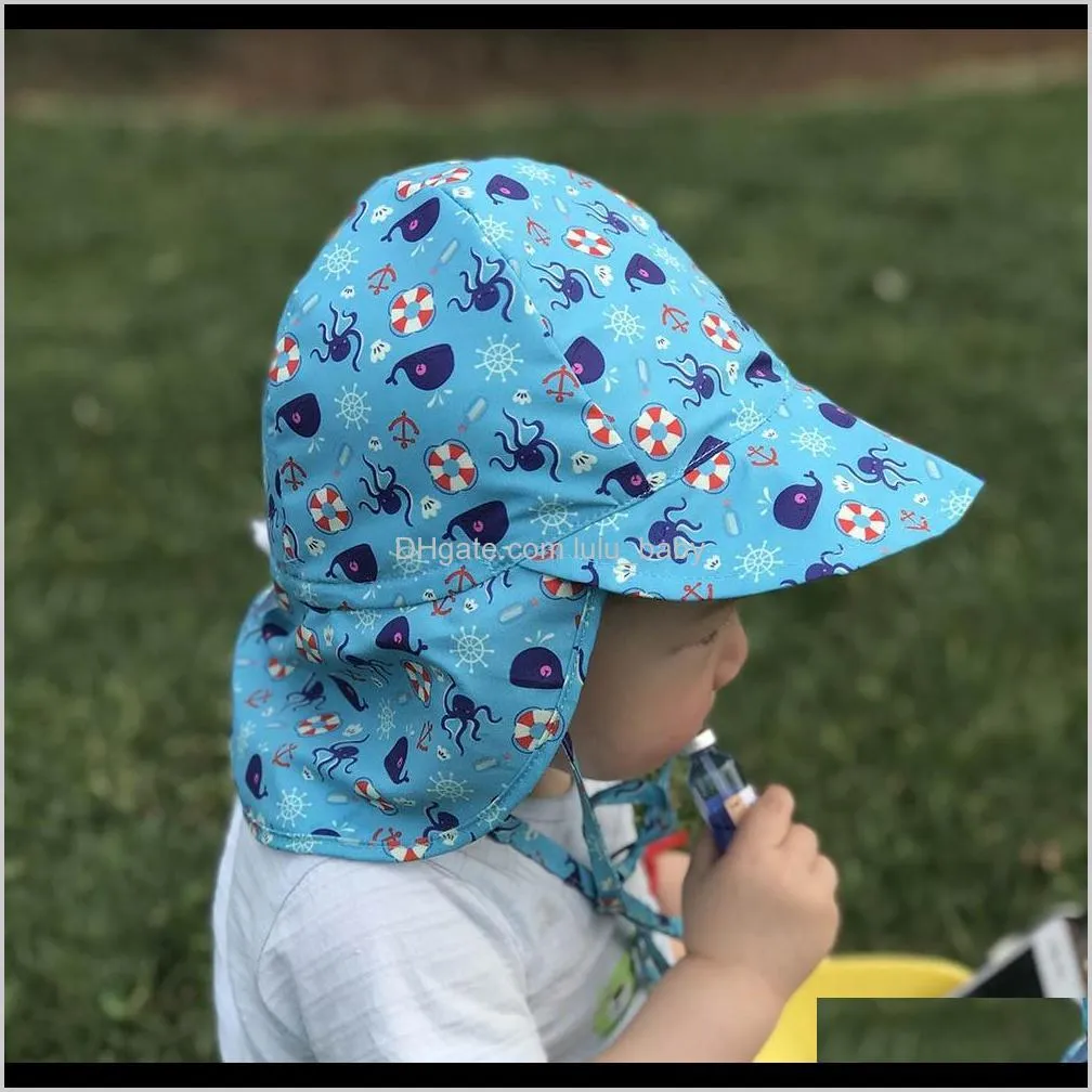 sunshade wide brim sun hats adjustable baby cap travel beach caps baby summer swimming hat for kids