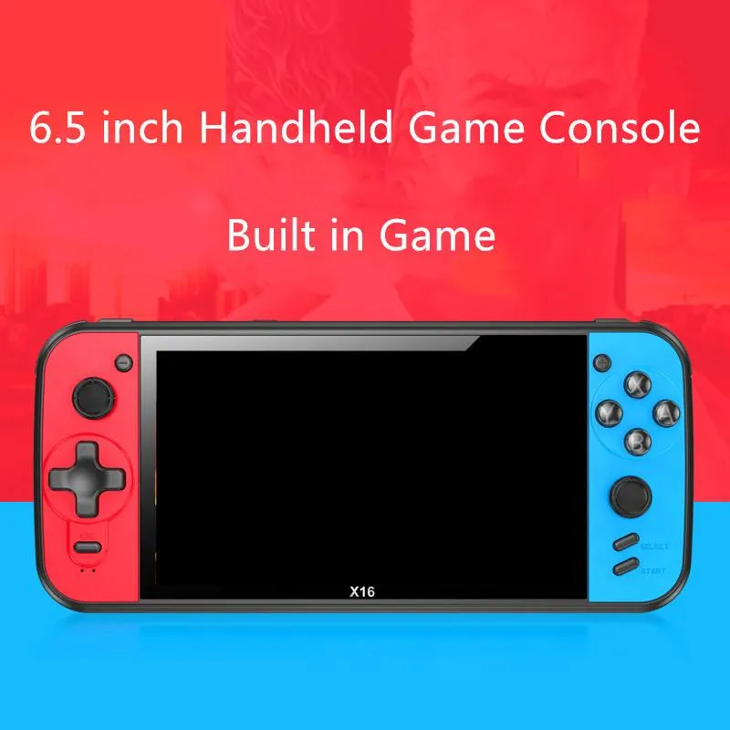 Portable 6.5 Inch X16 Retro Handheld Game Console Dual Joystick Controller Built Free Support TV Out Video Machine Players