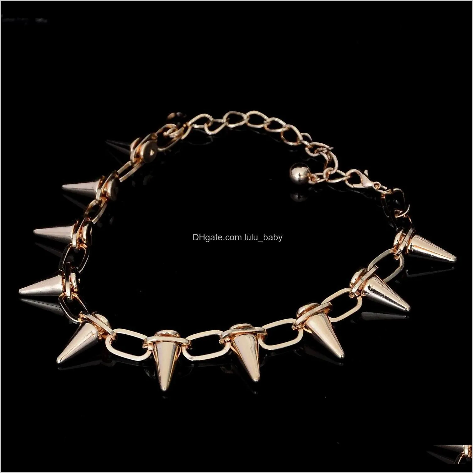 hot personality punk wind sense pointed rivet necklace for women men exaggeration spike necklace metal jewelry shipping sn135