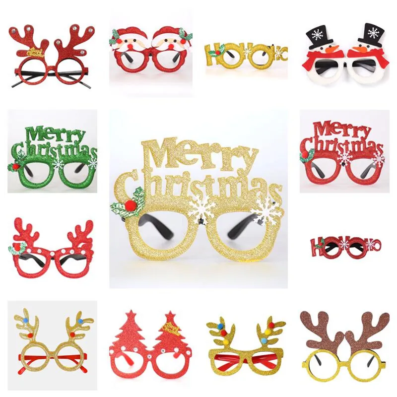 Lunettes de Noël Cadre Verre PC Flanelle Cosplay Fête Ornement De Noël Cadeaux WY1427Q