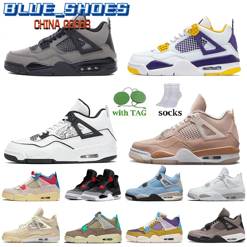 2021 S Jorden 4S Shoes de baloncesto para hombre Jumpman 4 OFF DIY Shimmer Taupe Haze Trainers Desert Moss Travis Scotts White Oreo University Blue