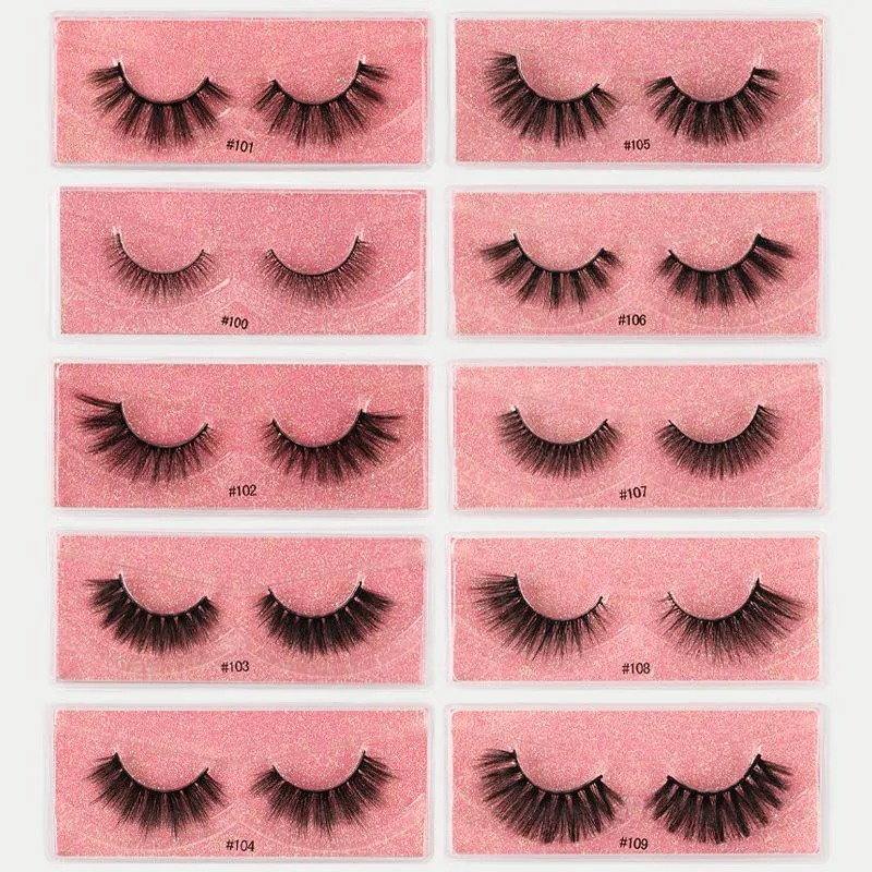 Make up lash lashes eyelashes eyelash 3D mink 10 styles for options color card Base Box packing natural handmade thick Long Fake lash