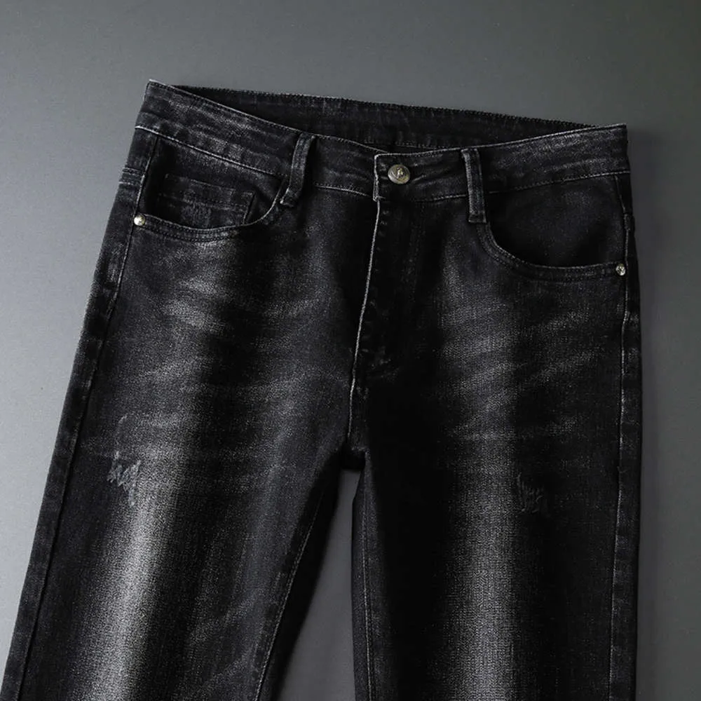 Calças jeans masculinas outono de algodão reta elástica Itália Ferraga marca busin calças jeans estilo clássico masculino251q