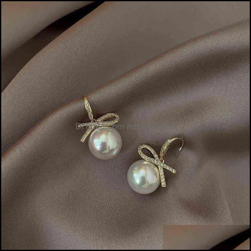 Sterling Silver Pearl Earrings Female 2021 New Trendy Summer Temperament Niche Pendants High-end Light Luxury Jewelry