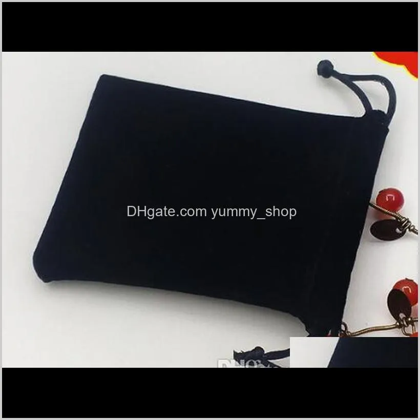 velvet black pure color bags woman vintage drawstring bag for gift diy handmade jewelry packaging bag