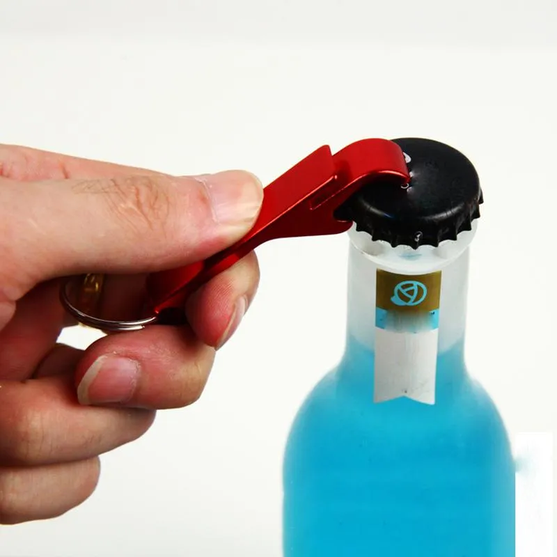 Aluminum Alloy Beer Bottle Opener Keychain Multifunctional Portable Corkscrew Household Kitchen Tools 
