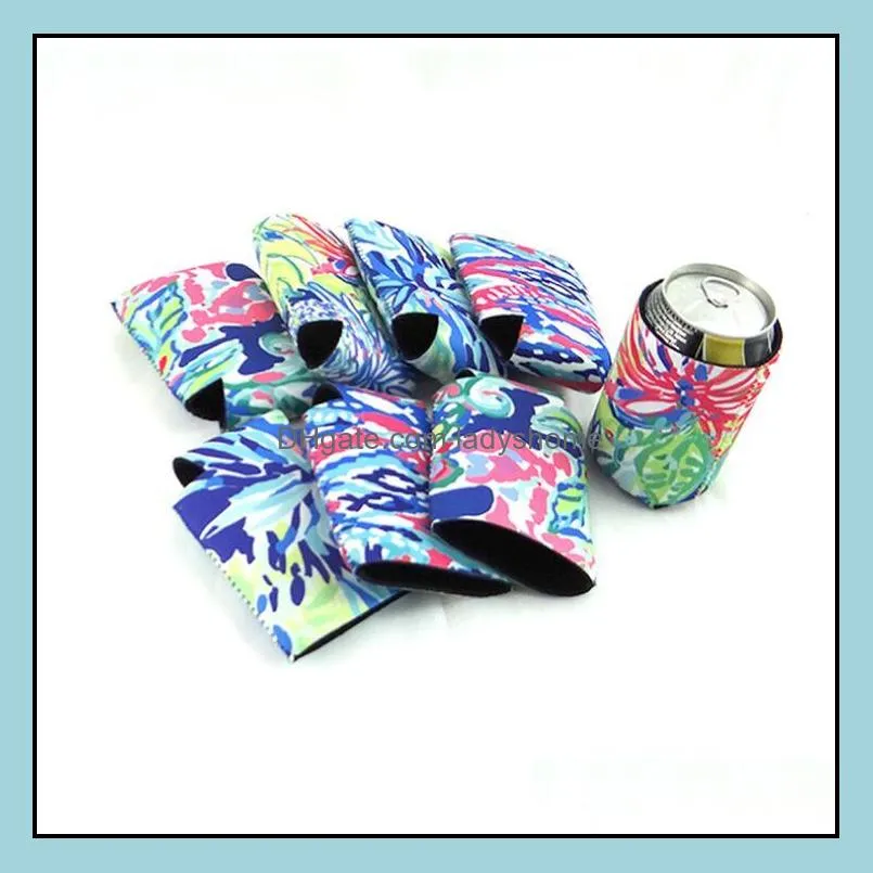 330ml Neoprene Can Cooler Sleeve Baseball Sunflower Leopard Prints Insulator Holder Bag Water Bottle Cover Pouch Kitchen Bar Tools