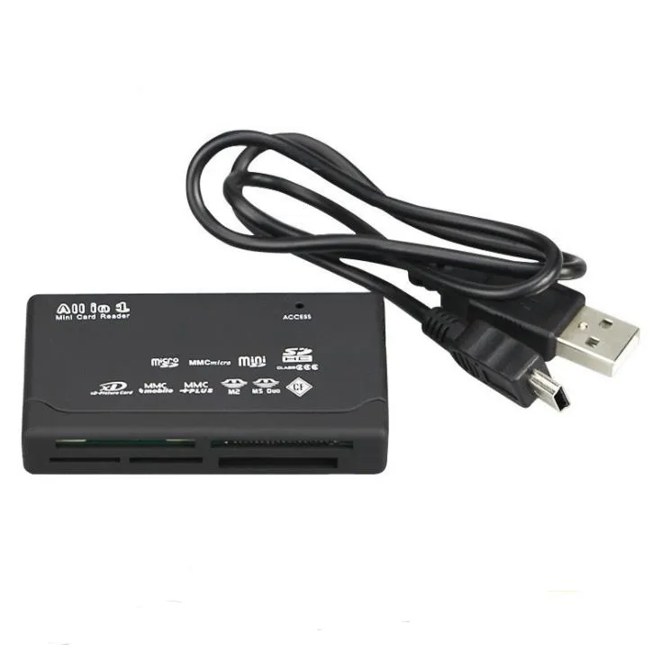 Evrensel Mikro Hepsi Bir Hafıza Kart Okuyucu USB Harici SD SDHC Mini-Mikro M2 MMC XD CF Flash Bellek-Card SN3069 Yazma ve Yazma