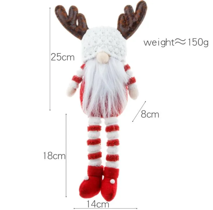 Christmas Faceless Gnome Santa Xmas Tree Hanging Ornament Doll Decoration For Home Pendant Gifts Drop Ornaments Supplies SN4228