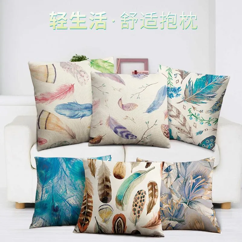 Almofada / Travesseiro Decorativo Light Life Feather Série Confortável Almofada Backrest Backrest Tarde Afaixona Pillowcase Car