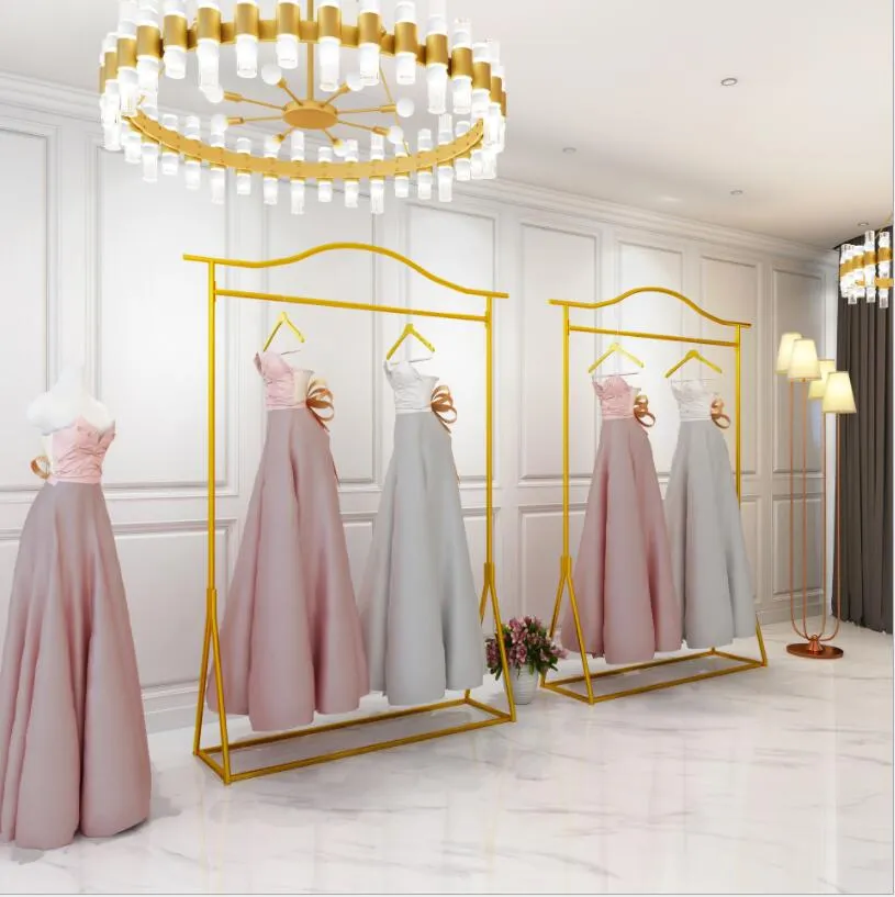 Wedding dress rack high-end display racks Commercial Furniture floor mounted wardrobe photo studio cheongsam dresses show and clothing store