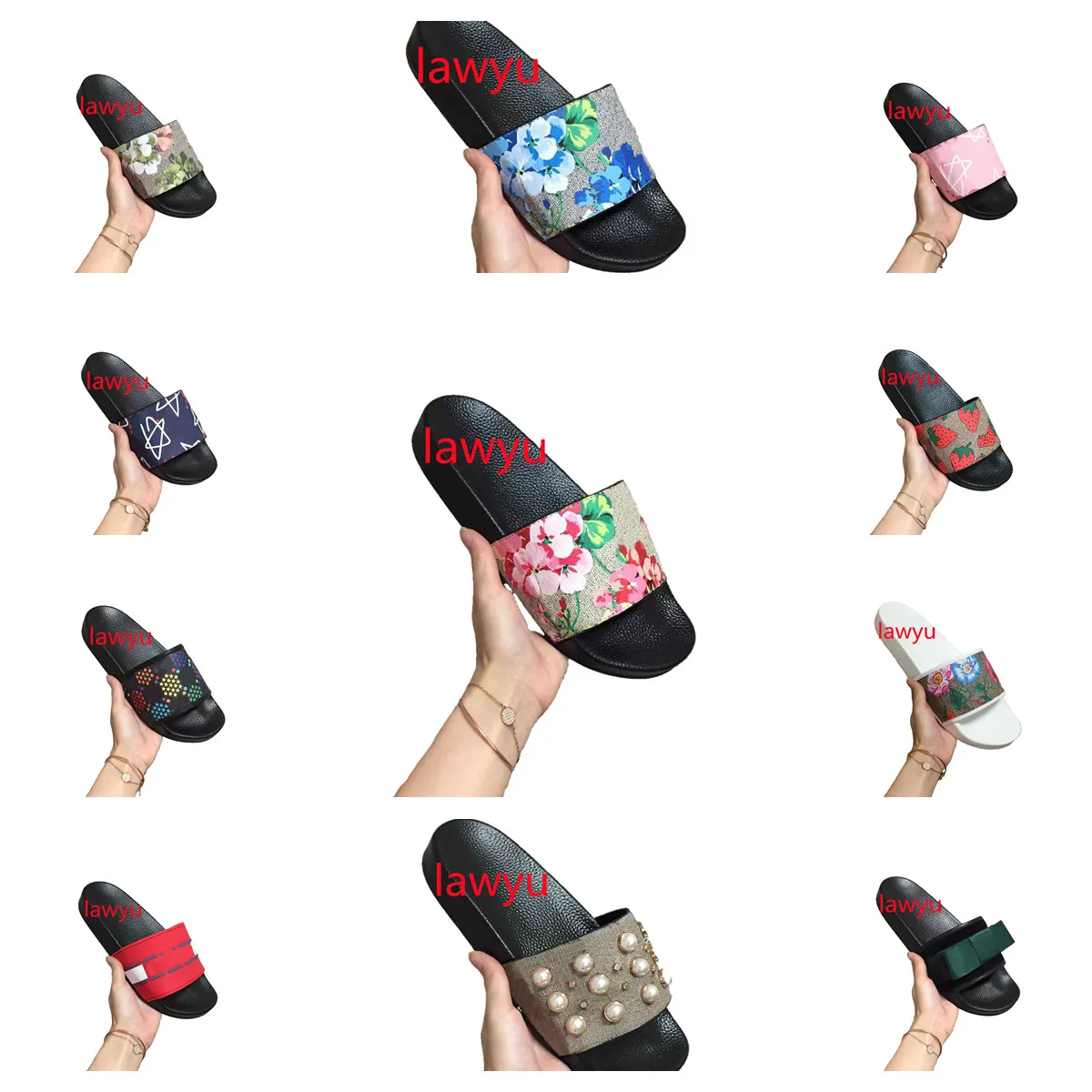 Avec la boîte 2022 hommes des femmes designers pantoufles sandales de luxe Sandales célèbres chaussures de créateurs diapositives pour la femme d'été largement plate glissante