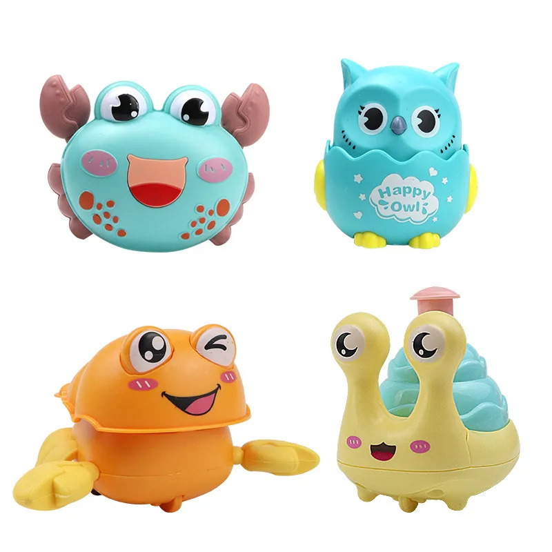 Kids small plastic crawling Push toys animal Crab owl pig cars for Opening gifts