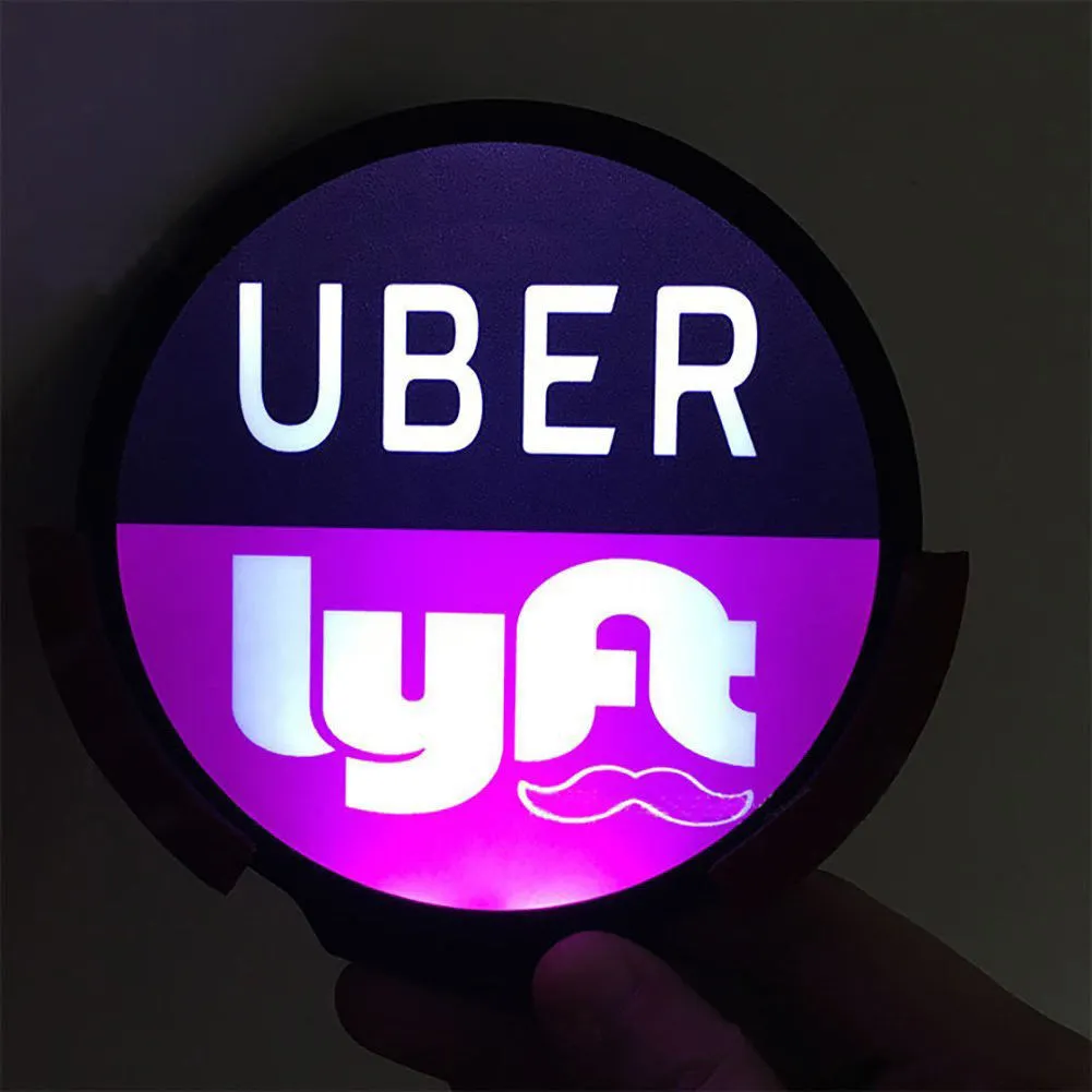 Uberlyft LED 기호 라이트 자동차 창 전원 배지 ON / OFF 스위치 택시 드라이버를위한 재생
