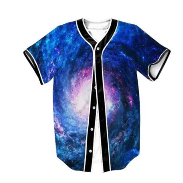 Summer Moda Mężczyźni Jersey Czerwony Biały Żółty Multi 3D Print Krótki Rękaw Hip Hop Luźne Koszulki Koszulki Baseball T Shirt Cosplay Costume 025