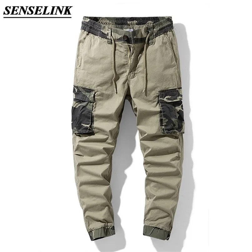 Lato Khaki Kamuflaż Drukuj Mężczyźni Cargo Spodnie Casual Luźne Outdoor Tactical Army Spodnie Multi-Pocket Big Size Men Spodnie 29-38 211201