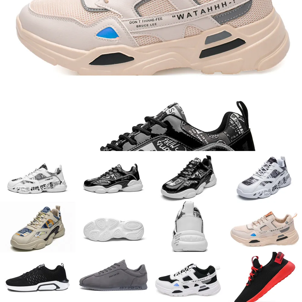 4JOM Buty Hotsale Platforma do biegania Mężczyźni Męskie Trenerzy White Triple Black Fajne Szare Outdoor Sports Sneakers Rozmiar 39-44 5