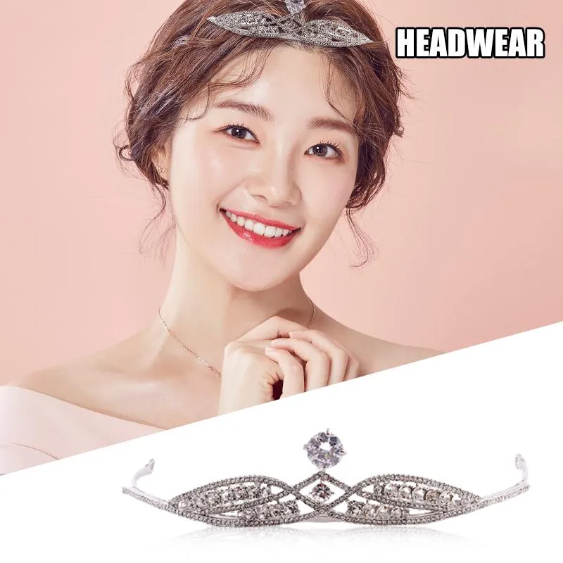 Hair Clips & Barrettes Bridal Tiaras Headdress Korean Style Brilliant Crystal Crown Shape Hoop Po Shooting Prop Wedding Event Accessories