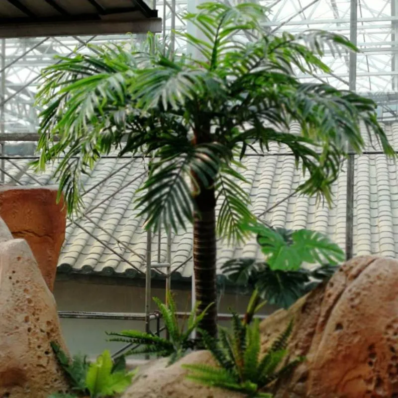 Dekoracyjne kwiaty wieńce zielone sztuczne roślina kokosowa liść palma tropikalna gałęzi wodorostów gałąź ogrodowy drzewo El Mall Dekoracja