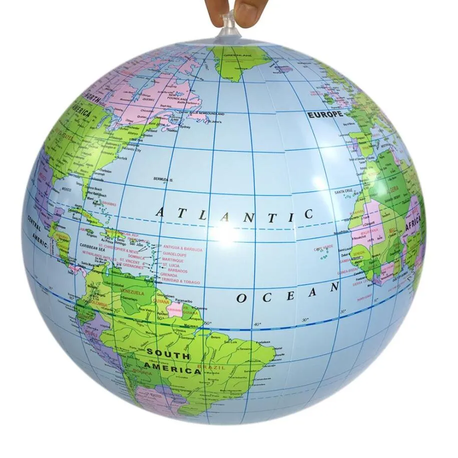 Inflatable Globe World Earth Ocean Map Ball Geography Learning Educational Beach Ball Kids Toy Home Office Decoration