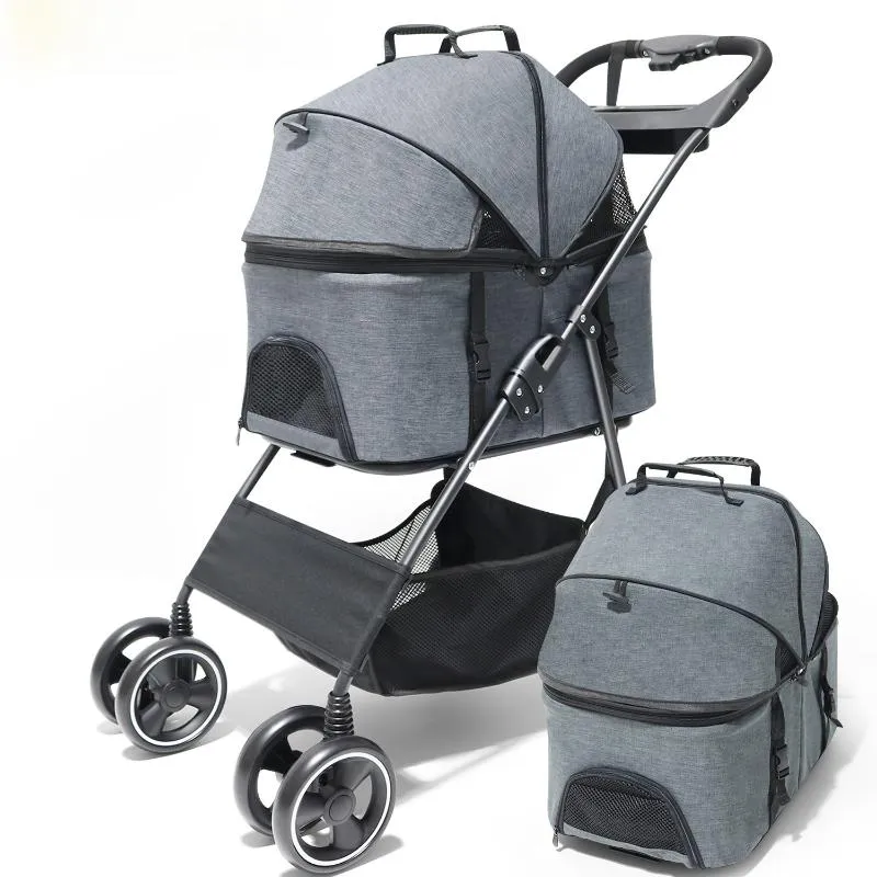 Dog Car Seat Covers Pet Cat Stroller Carrier Bag Folding Born Baby Pull Cart Four-wheel Transporter Travel