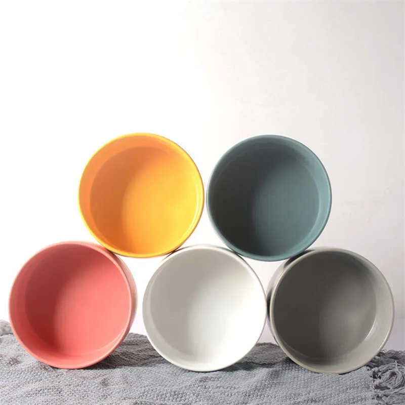 Ceramic Marble Pet Bowl Suitable for Pets To Drink Water and Eat Food Have Various Color Dark Green Pink Gray White Y200922