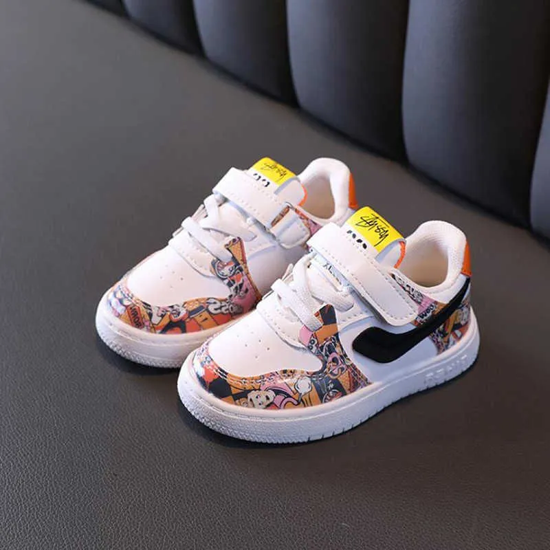 Scarpe da ginnastica casual per bambini Primavera e autunno Nuove scarpe sportive moda per ragazze Ragazzi e ragazze Scarpe piatte grigio arancione casual G1025