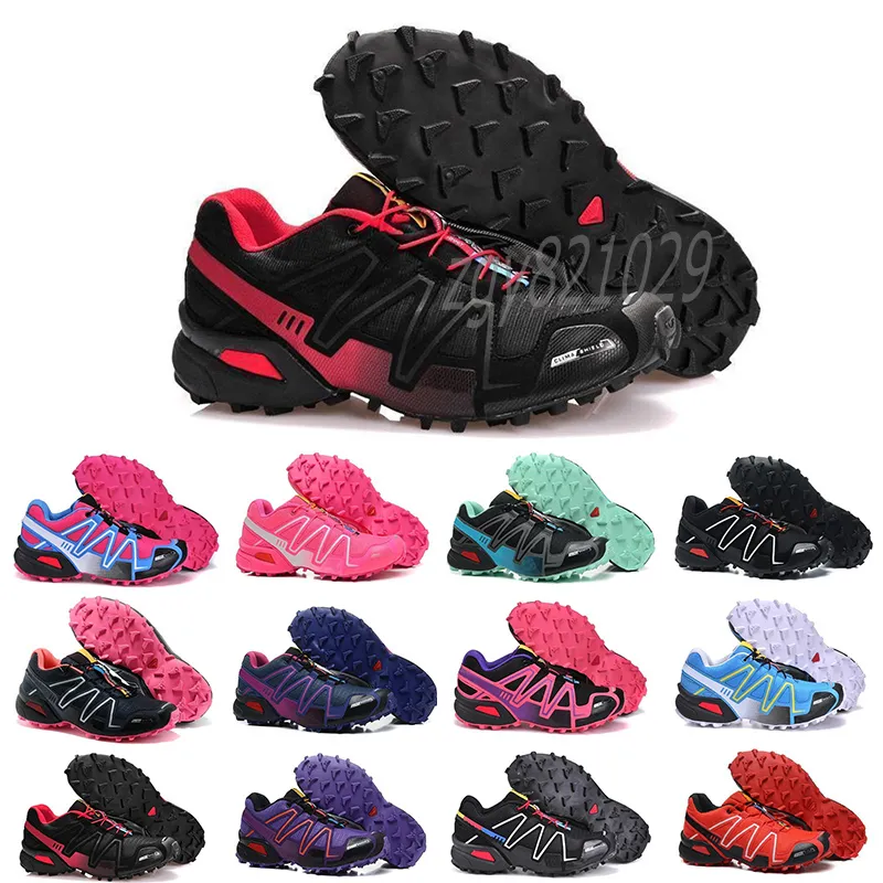 2021 Femmes Sneaker 3S Speedcross 3 III CS Trail Chaussures de course de haute qualité Carmine Triple Black Purple Run Walking Outdoor Casual Trainer CV4