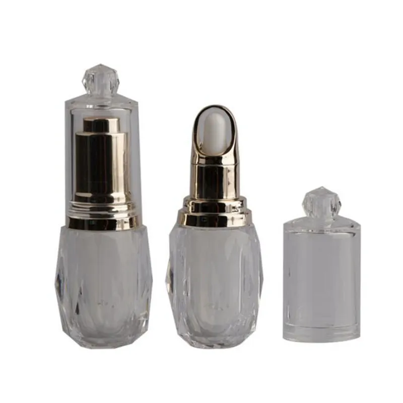 10ML Transparente Acrílico Dropper Botellas de plástico transparente embotellado con goteros Botella de perfumes mayores