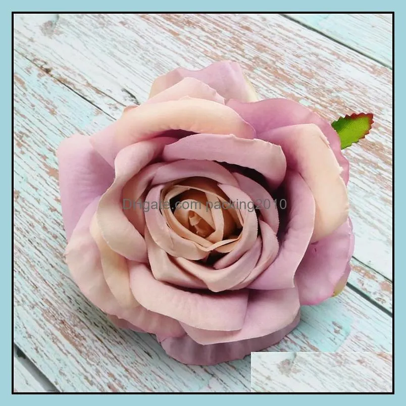 High Quality Large Curly Rose Head Handmade DIY Fake Flower Silk Cloth Suitable For Party Wedding Flowers Valentine Decorative &