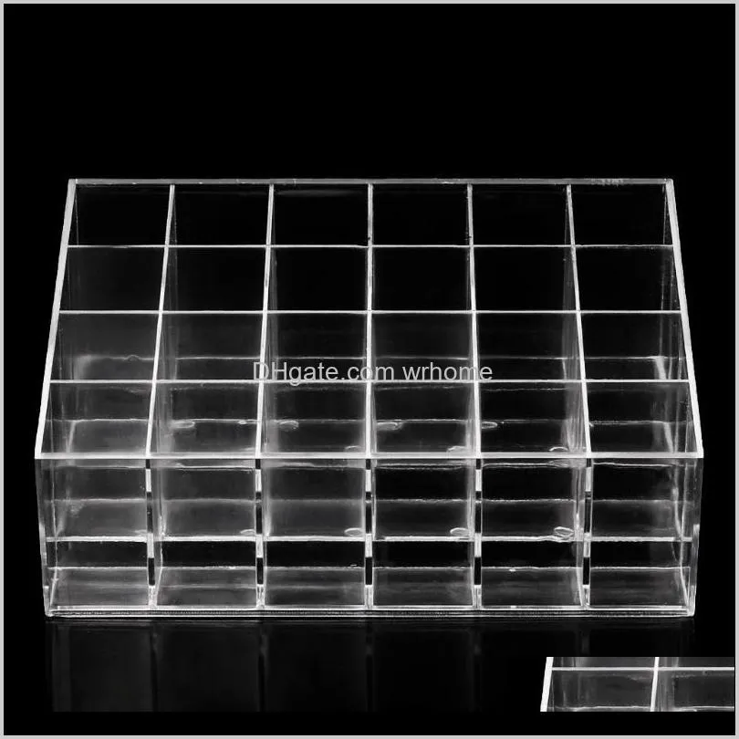 clear 24 lipstick storage display stand rack makeup holder cosmetic organizer y5jc boxes & bins
